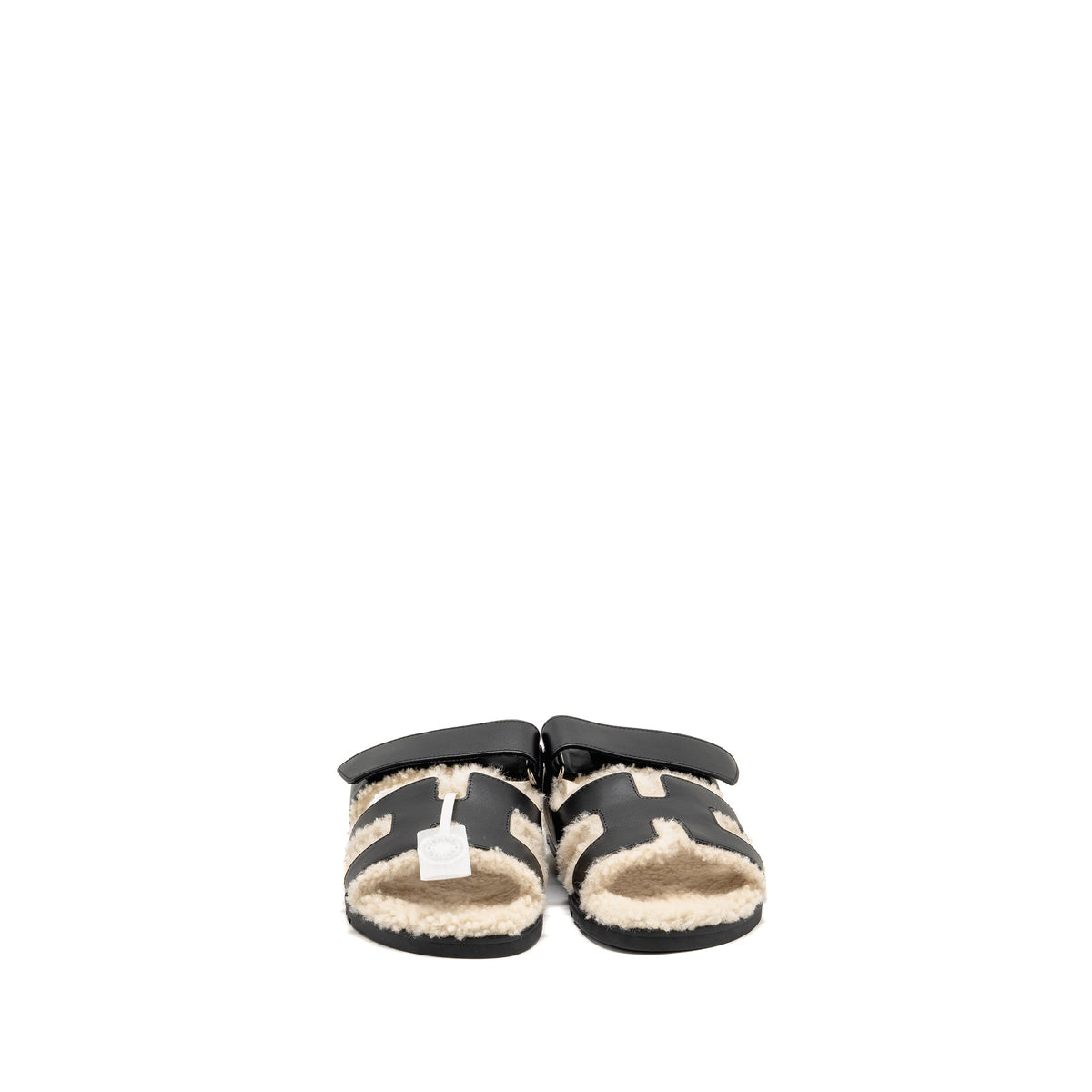 hermes-size-37-chypre-sandals-shearling-calfskin-black
