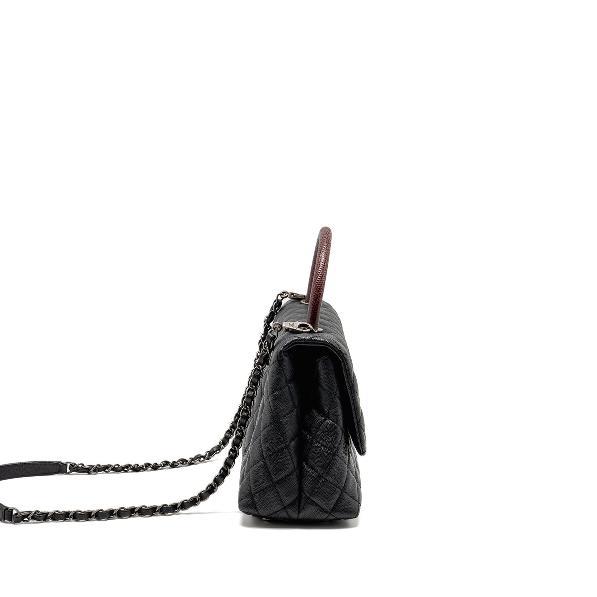 chanel-medium-coco-handle-caviar-lizard-handle-black-burgundy-ruthenium-hardware-copy-1