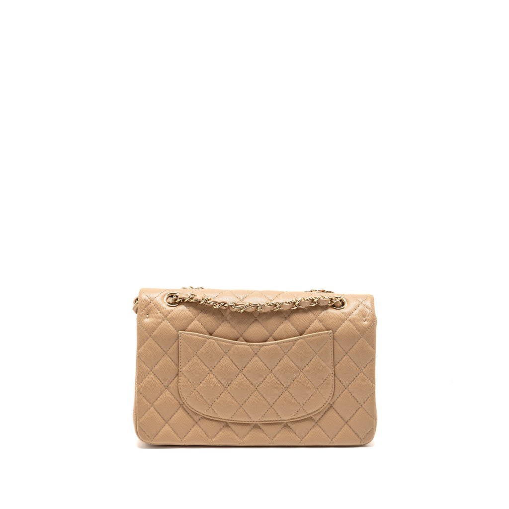 chanel-medium-classic-double-flap-bag-caviar-dark-beige-lghw-copy