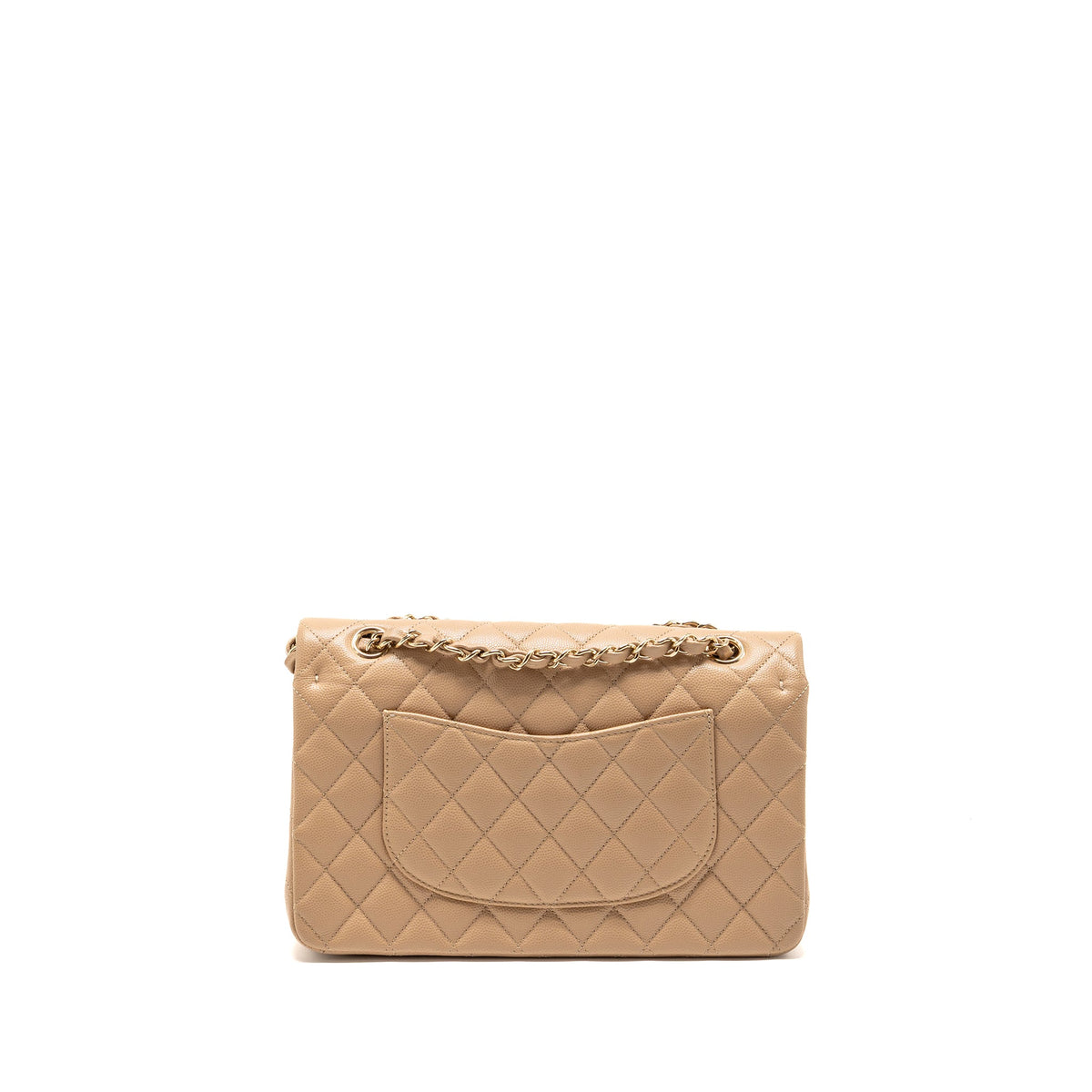 chanel-medium-classic-double-flap-bag-caviar-dark-beige-lghw-copy