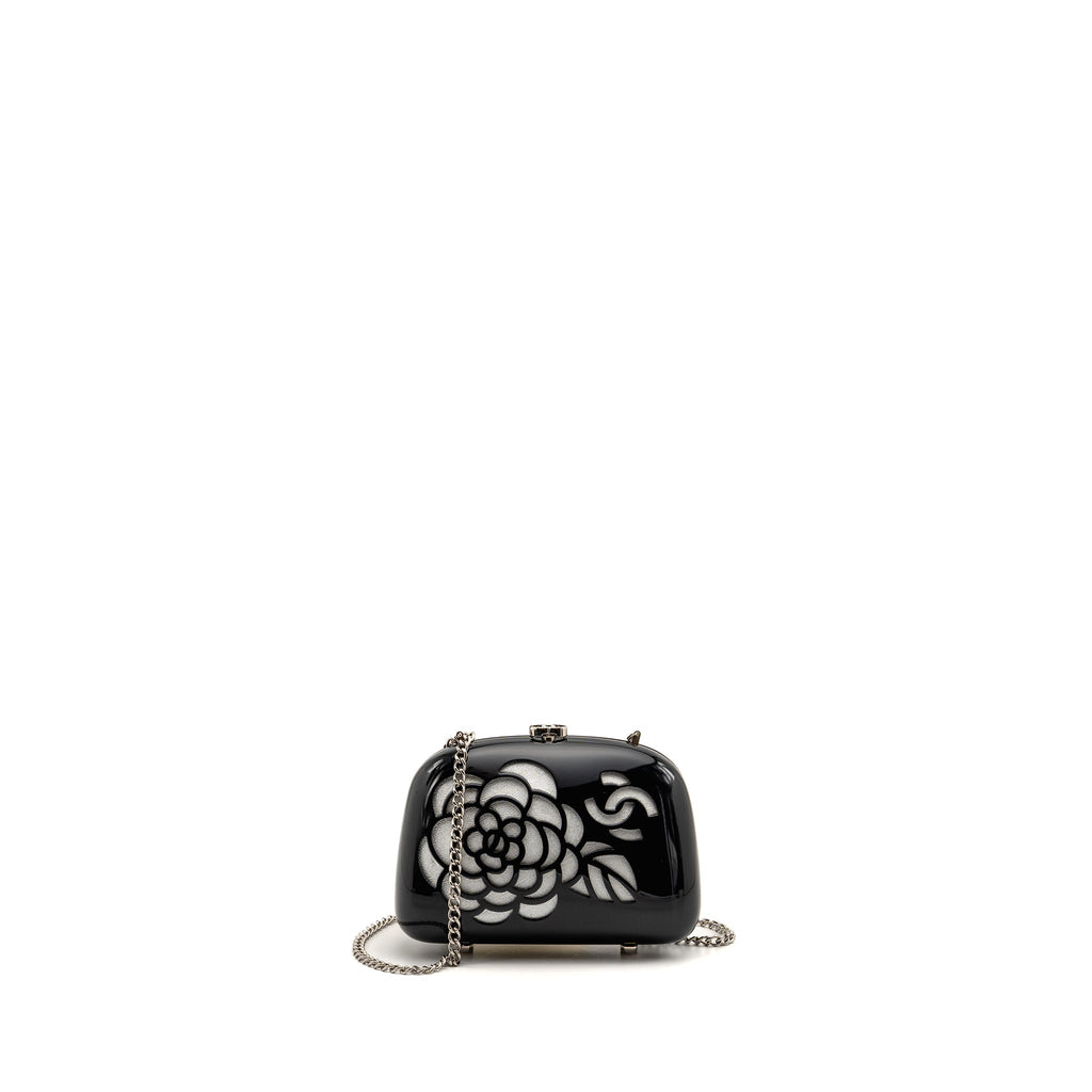 chanel-camellia-minaudiere-chain-evening-clutch-acrylic-plastic-black-silver-shw
