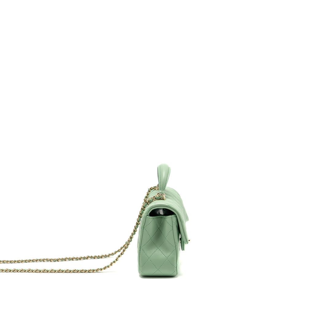 chanel-23p-top-handle-mini-rectangular-lambskin-light-green-lghw-microchip-copy