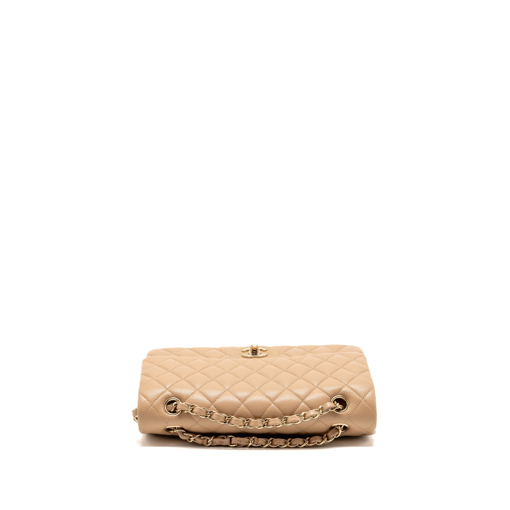 chanel-medium-classic-double-flap-bag-caviar-dark-beige-lghw-copy