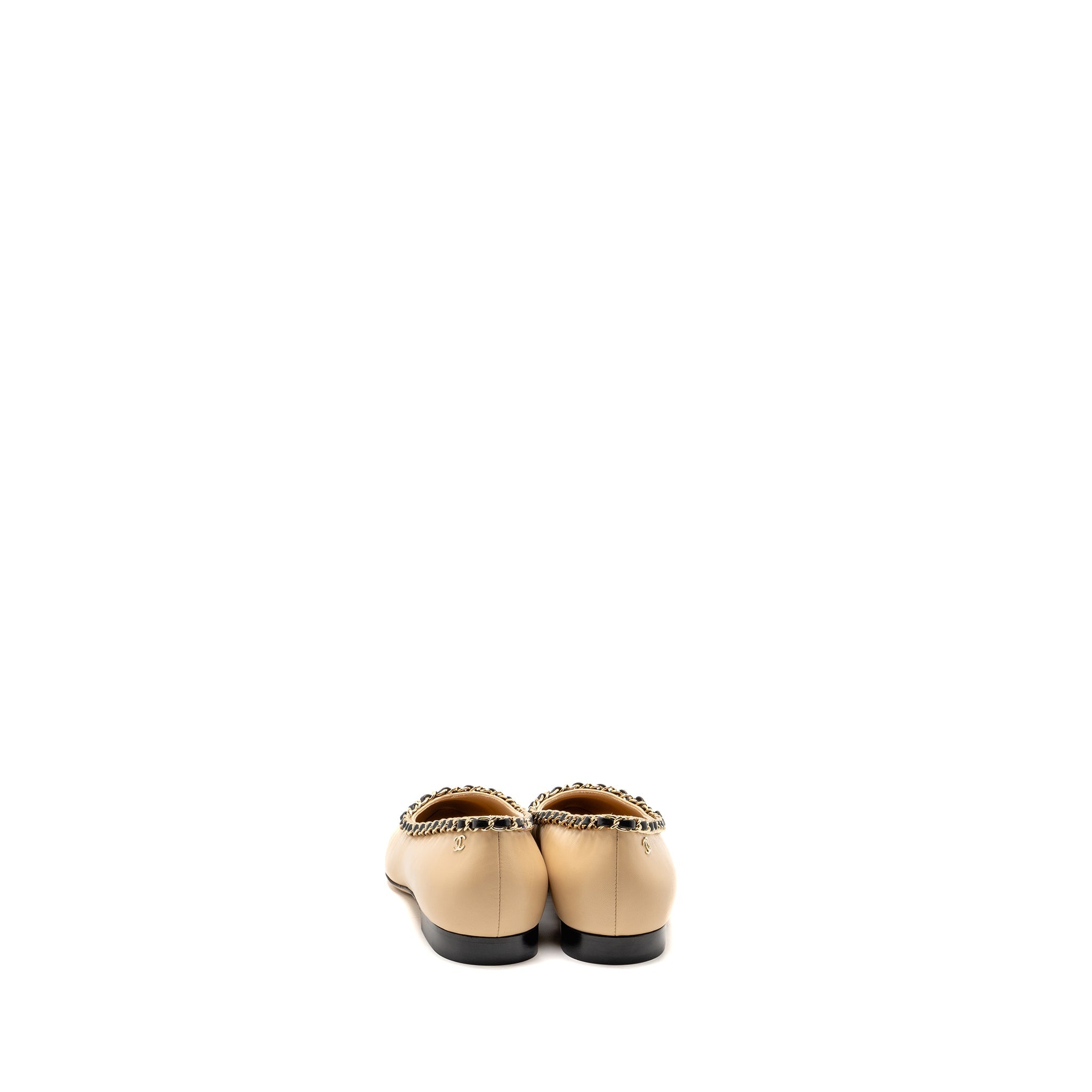 chanel-size-36-chain-cap-flats-beige-black