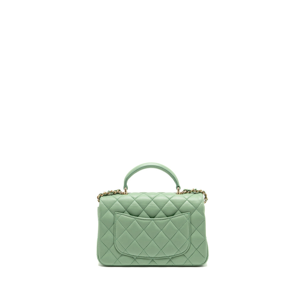 chanel-23p-top-handle-mini-rectangular-lambskin-light-green-lghw-microchip-copy