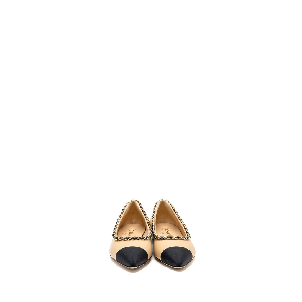 chanel-size-36-chain-cap-flats-beige-black