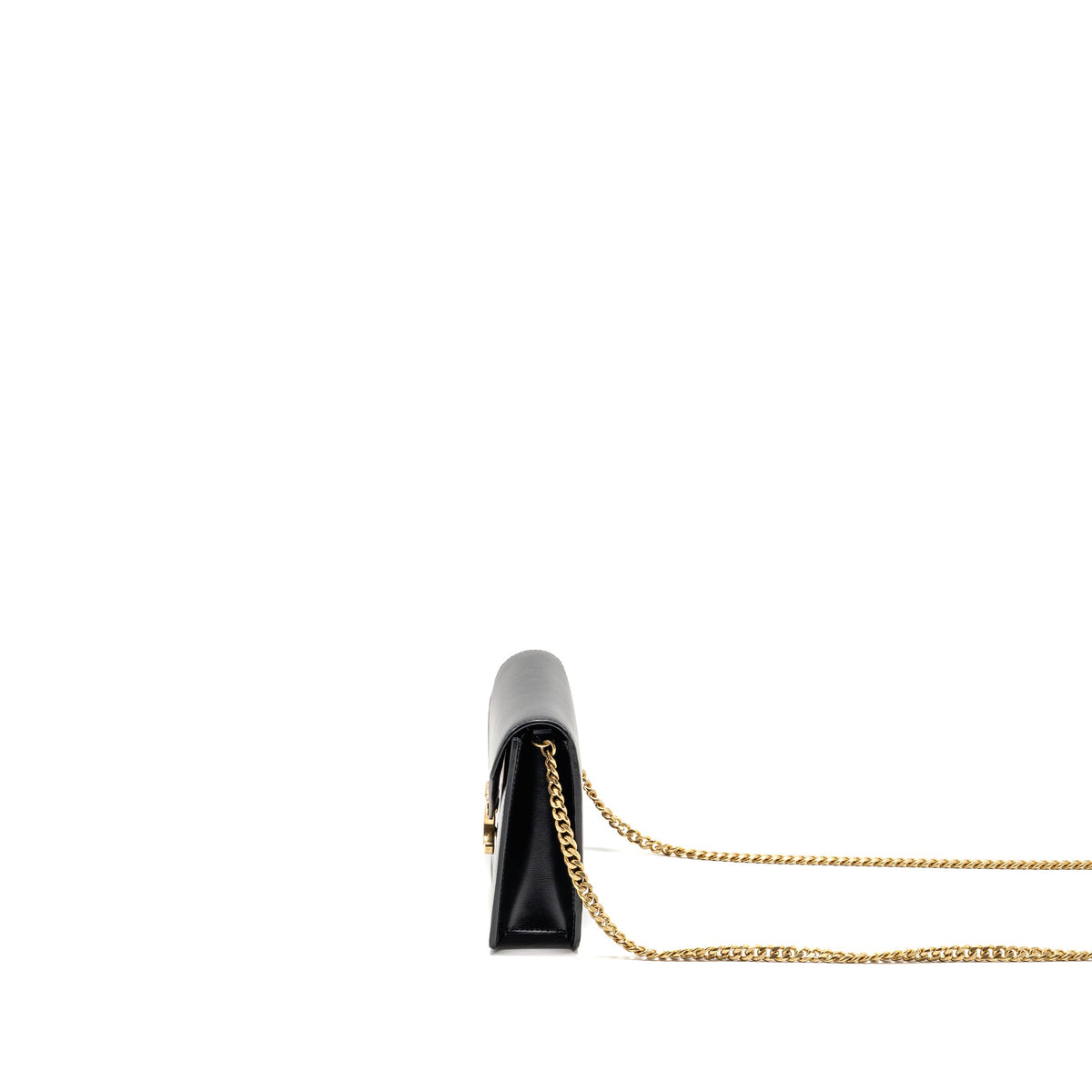 celine-triomphe-wallet-on-chain-margo-shiny-calfskin-black-ghw