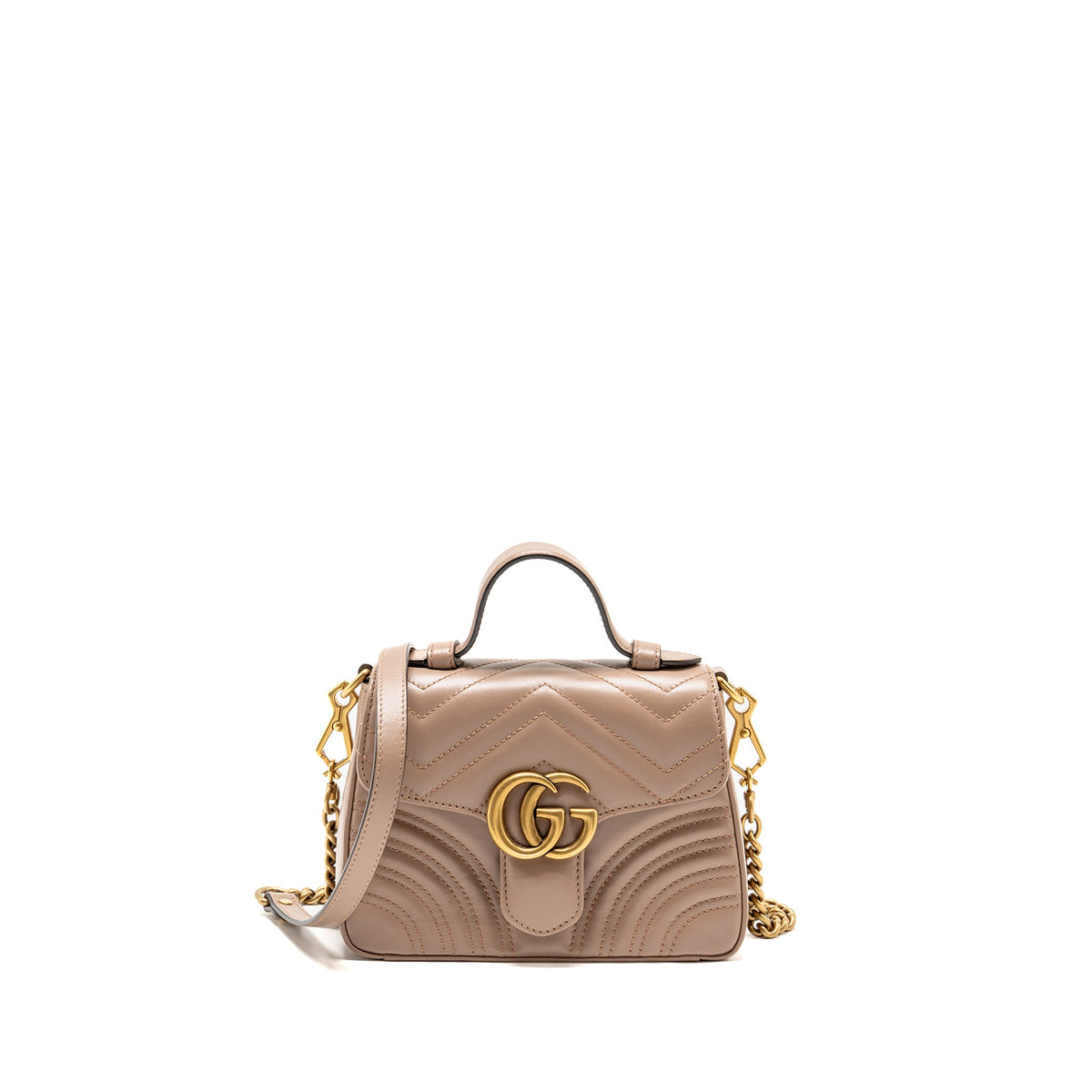 gucci-gg-marmont-mini-top-handle-bag-leather-dark-beige-ghw-1