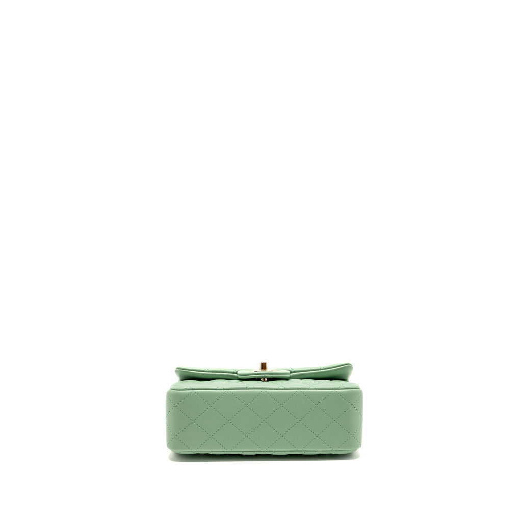 chanel-23p-top-handle-mini-rectangular-lambskin-light-green-lghw-microchip-copy