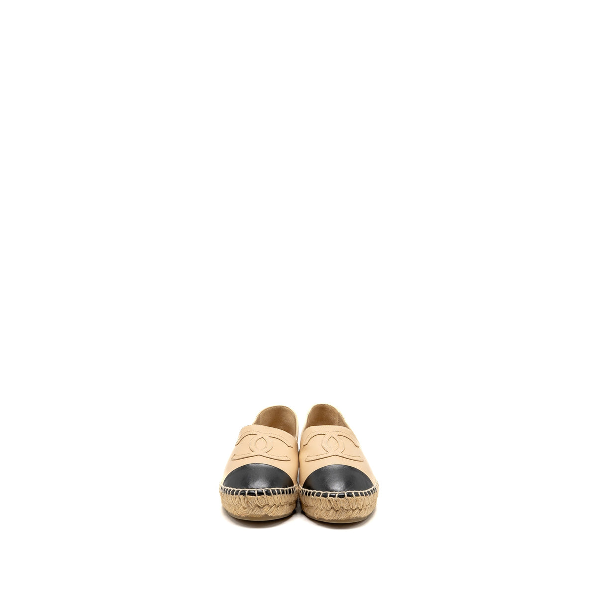 chanel-size-35-espadrilles-lambskin-beige-black