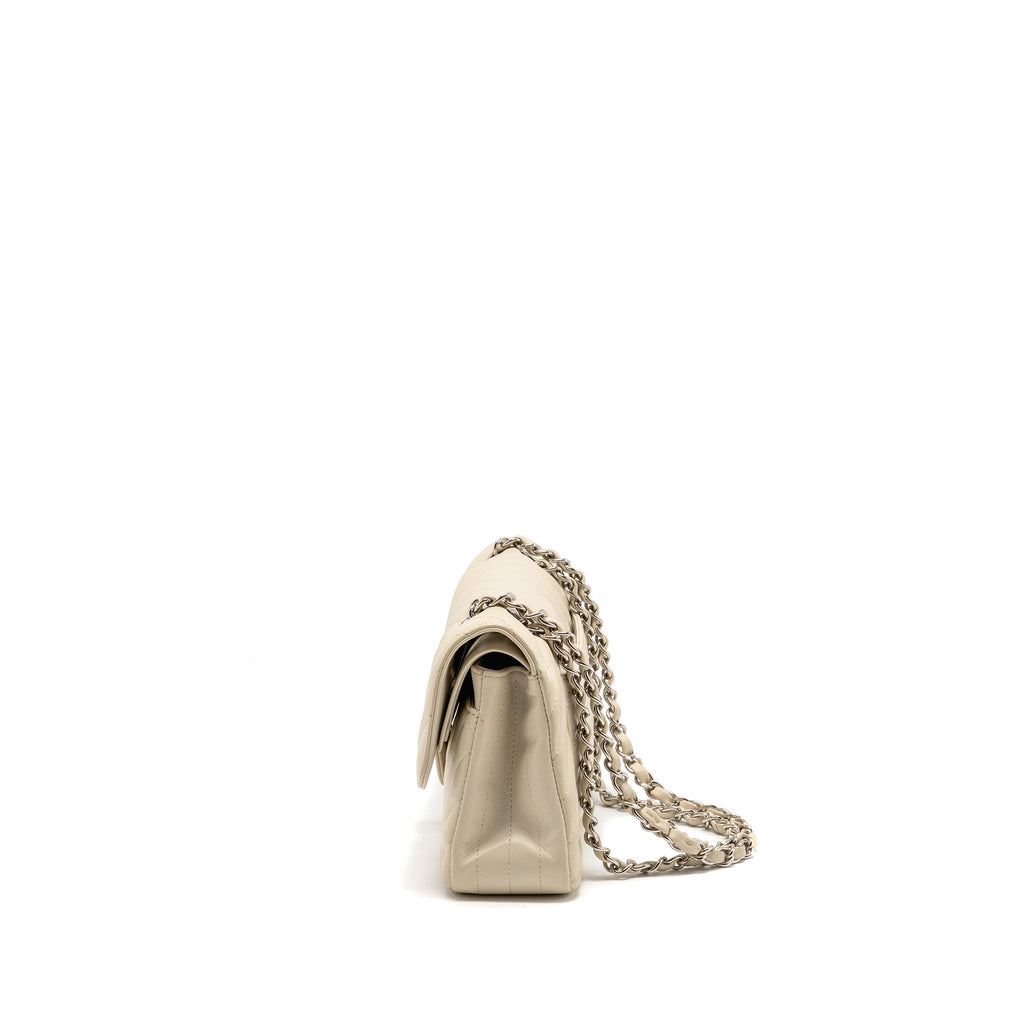 chanel-small-classic-double-flap-bag-chevron-lambskin-cream-shw