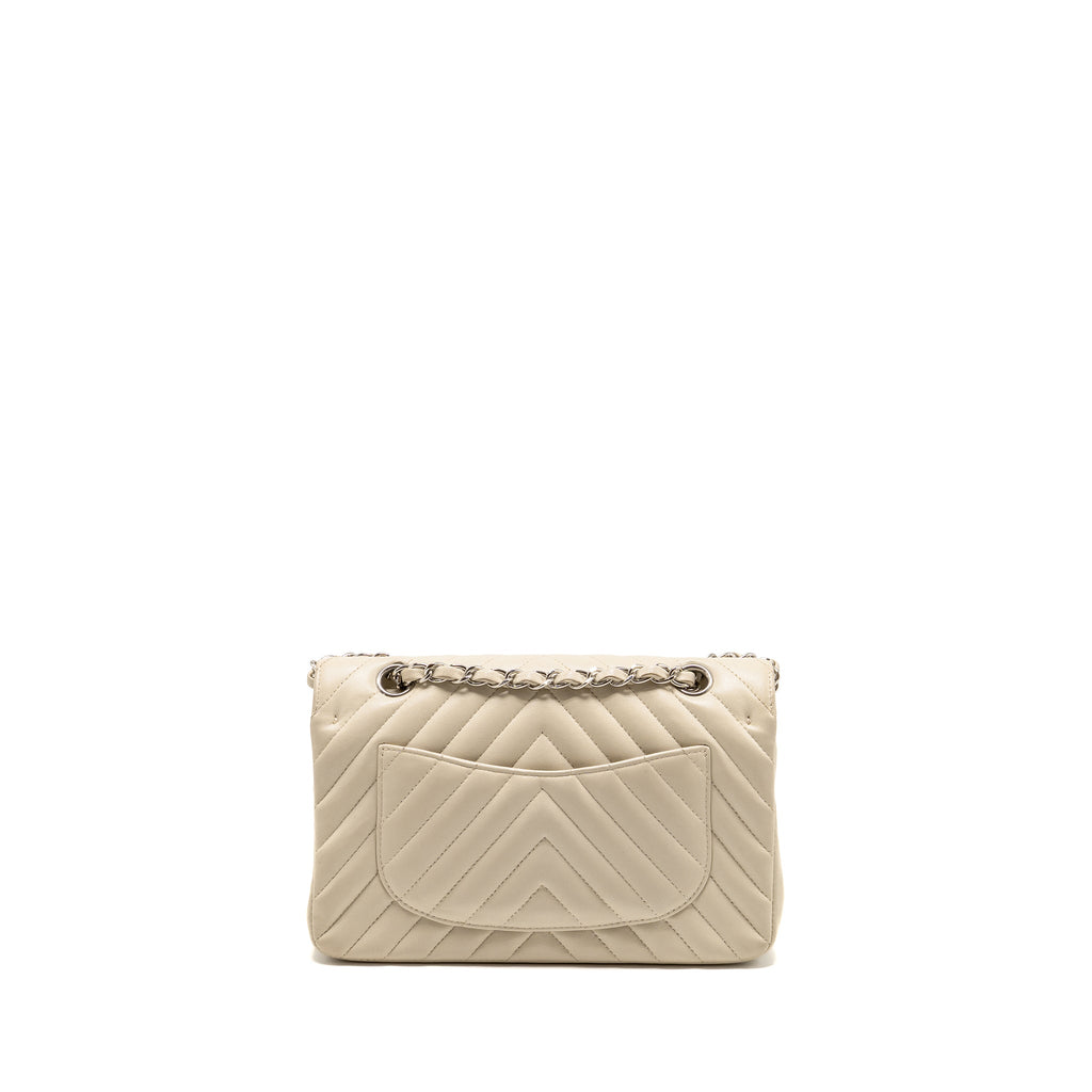 chanel-small-classic-double-flap-bag-chevron-lambskin-cream-shw