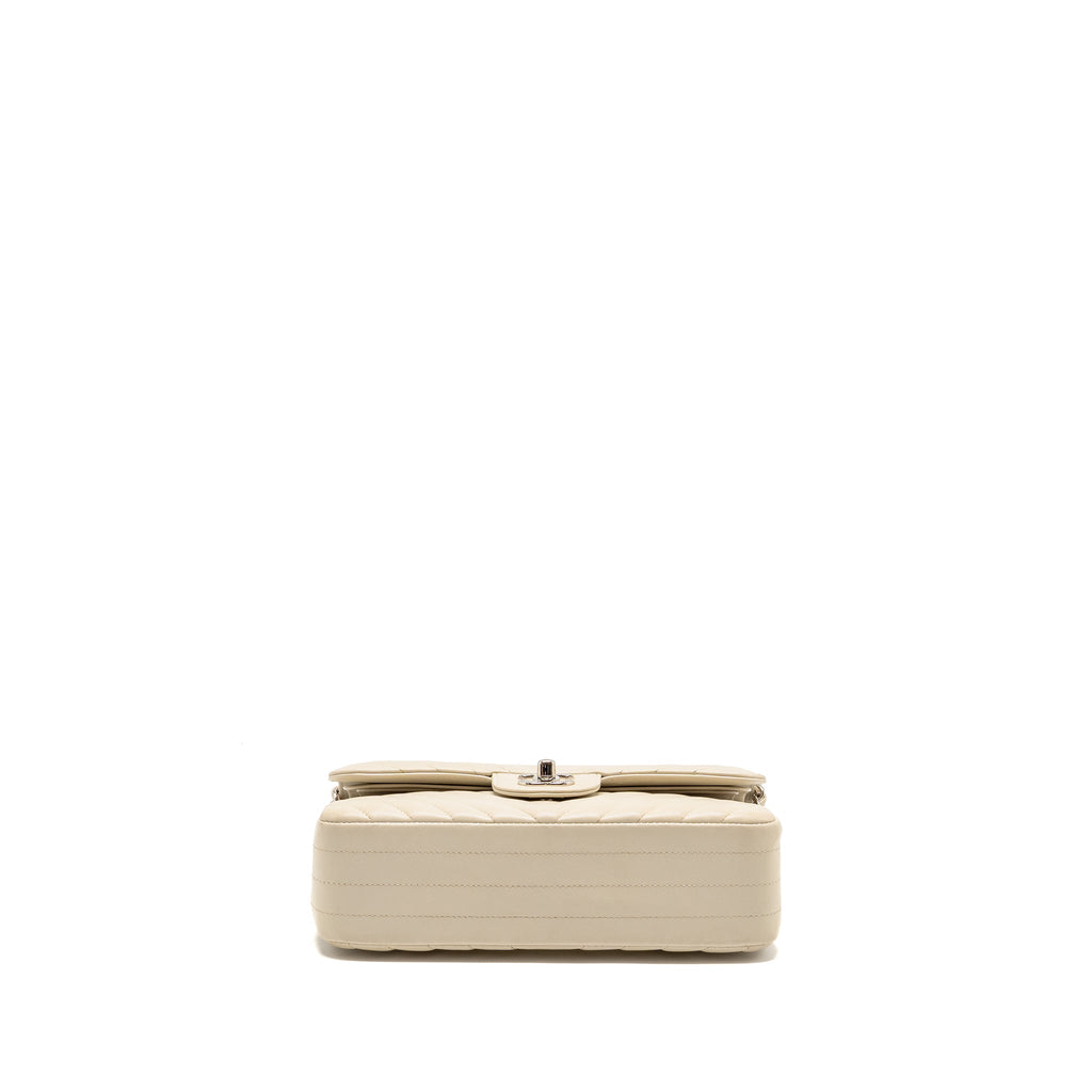 chanel-small-classic-double-flap-bag-chevron-lambskin-cream-shw
