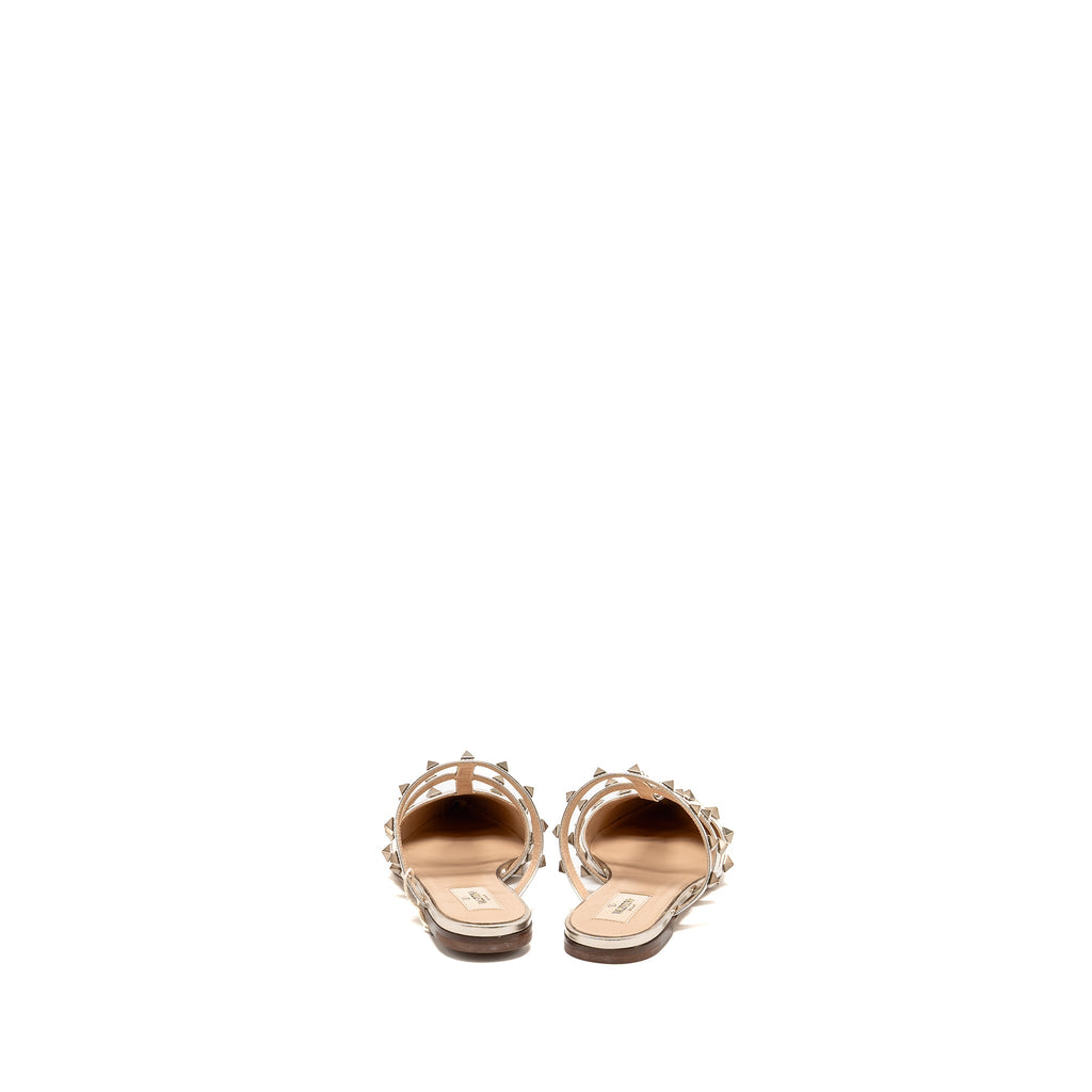 valentino-size-35-garavani-rockstud-slippers-calfskin-gold