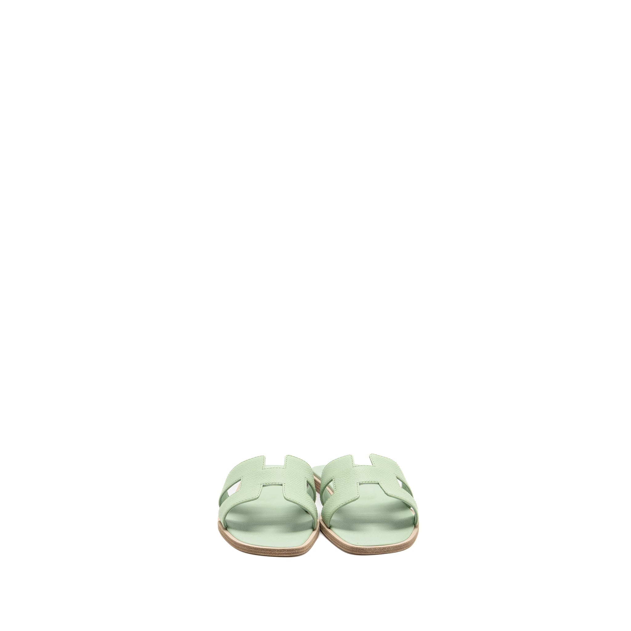 hermes-size-37-oran-sandals-calfskin-vert-jade