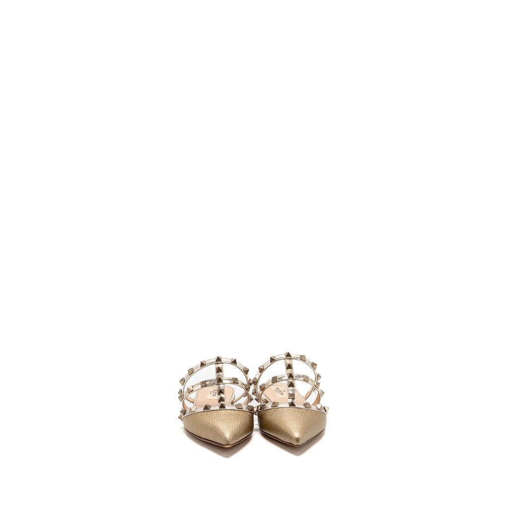 valentino-size-35-garavani-rockstud-slippers-calfskin-gold