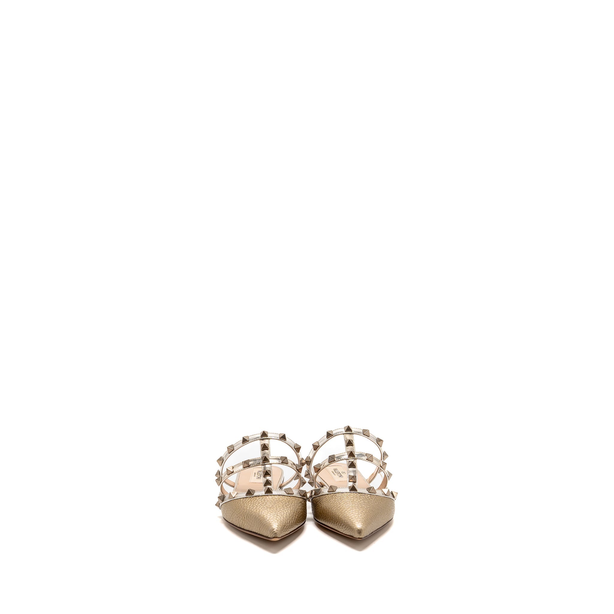 valentino-size-35-garavani-rockstud-slippers-calfskin-gold