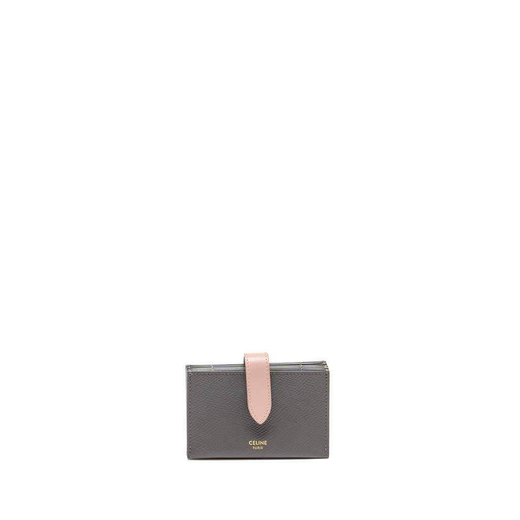 celine-accordeon-card-holder-calfskin-pink-grey-ghw