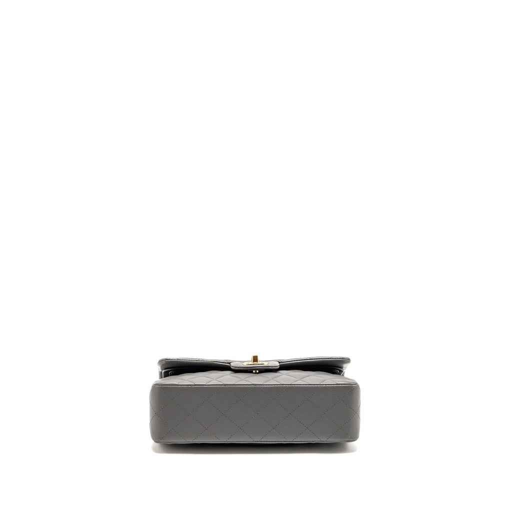 chanel-small-classic-double-flap-bag-lambskin-grey-lghw-microchip-copy