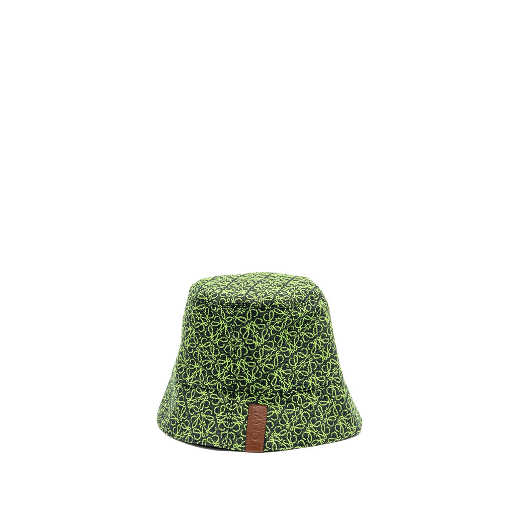 loewe-size-60-anagram-jacquard-bucket-hat-cotton-green