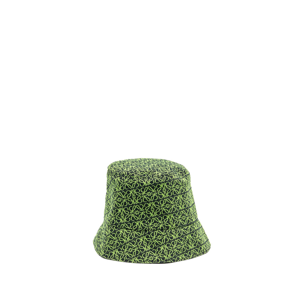 loewe-size-60-anagram-jacquard-bucket-hat-cotton-green