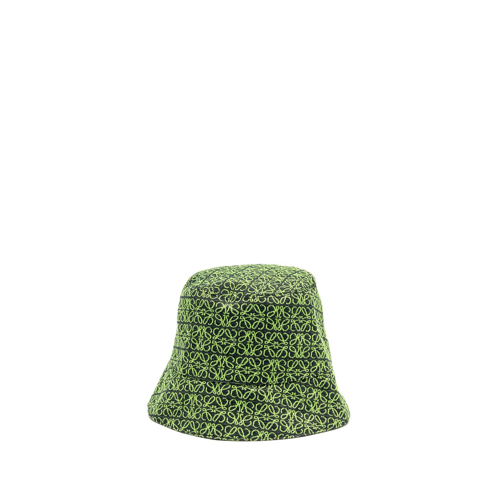 loewe-size-60-anagram-jacquard-bucket-hat-cotton-green