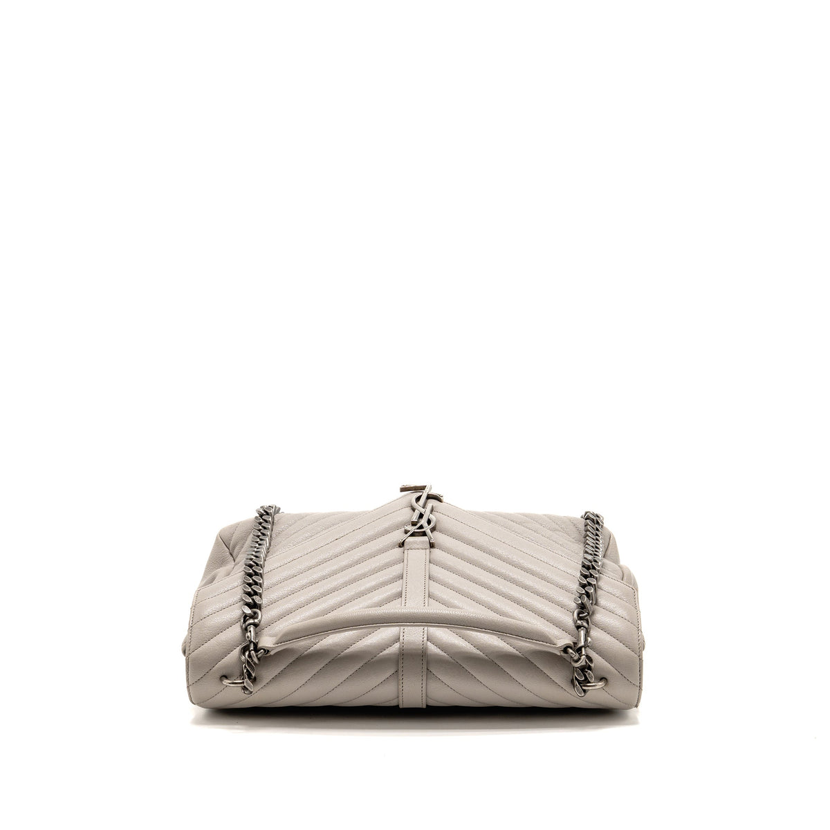 saint-laurent-ysl-large-college-bag-chevron-sheepskin-light-grey-shw