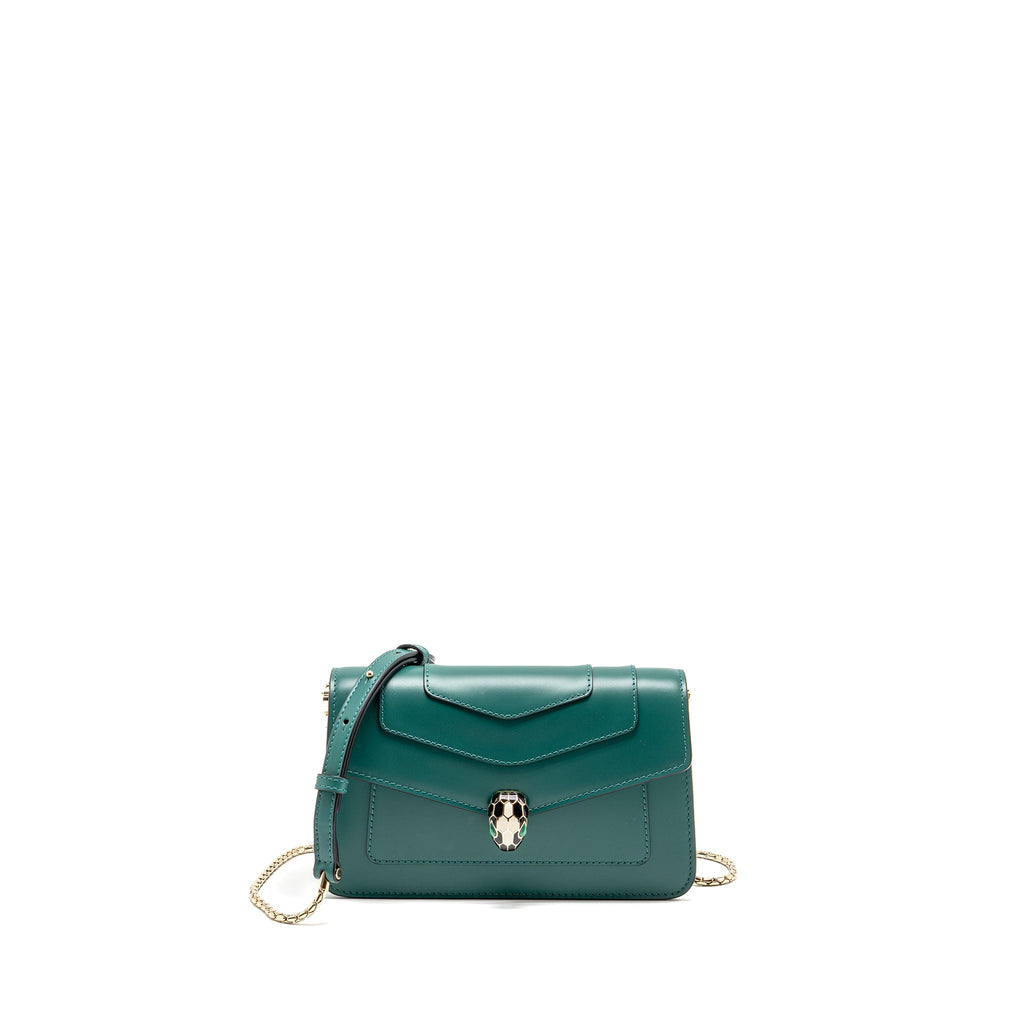 bvlgari-serpenti-forever-wallet-on-chain-calfskin-green-lghw-copy
