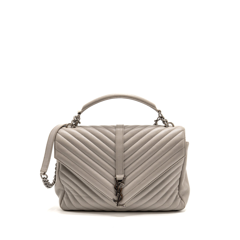 saint-laurent-ysl-large-college-bag-chevron-sheepskin-light-grey-shw