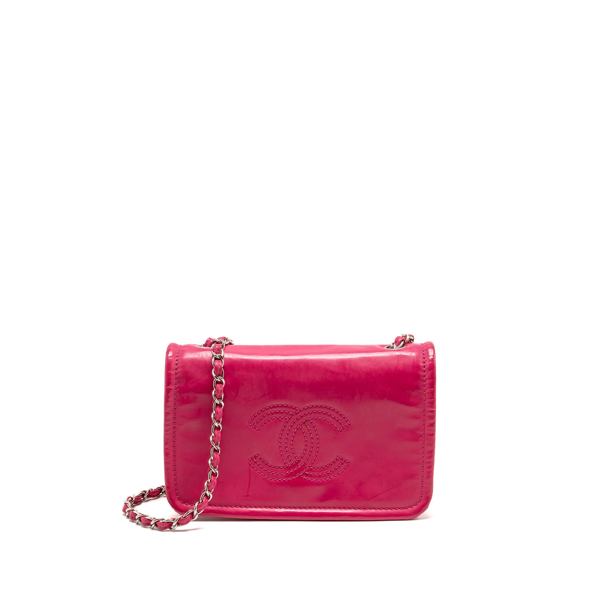 chanel-small-vinyl-flap-bag-with-chain-leather-hot-pink-shw