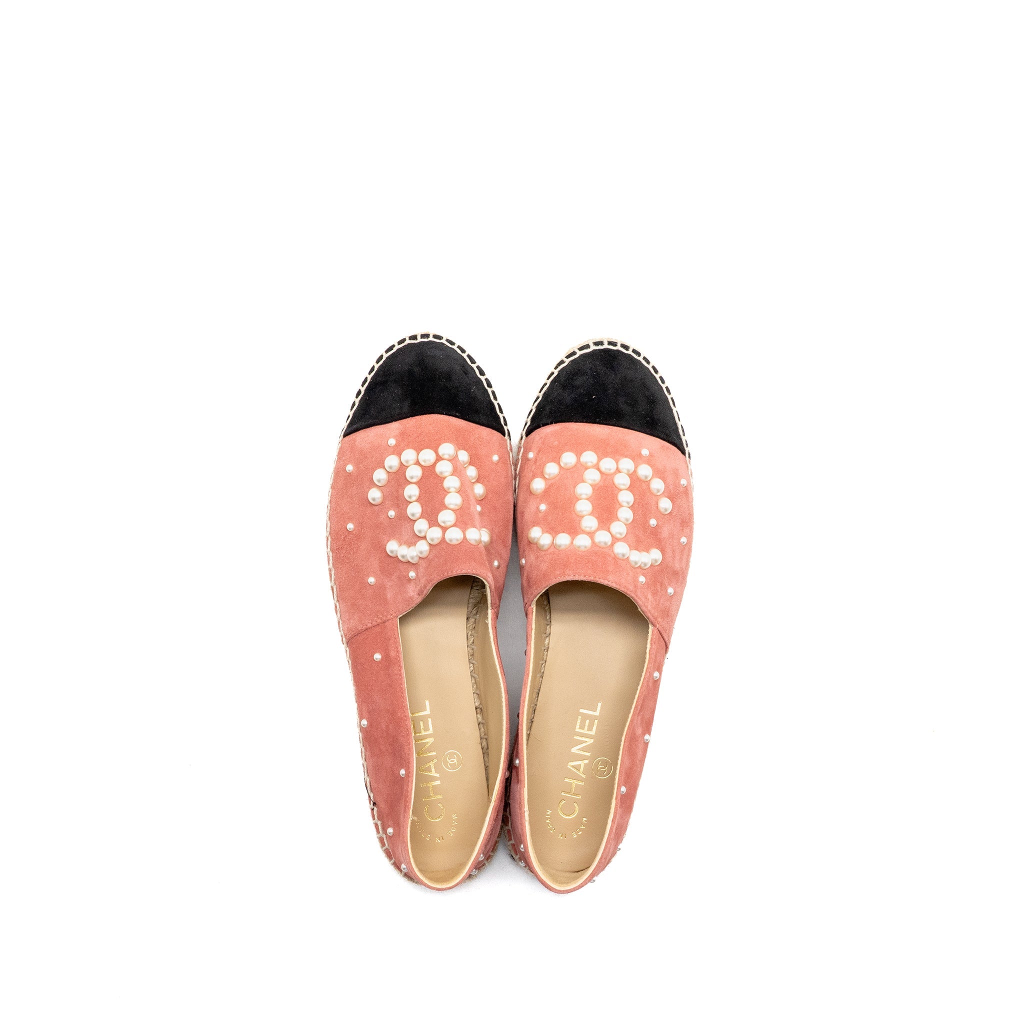 chanel-size-38-pearl-cc-espadrilles-suede-pink-black-copy