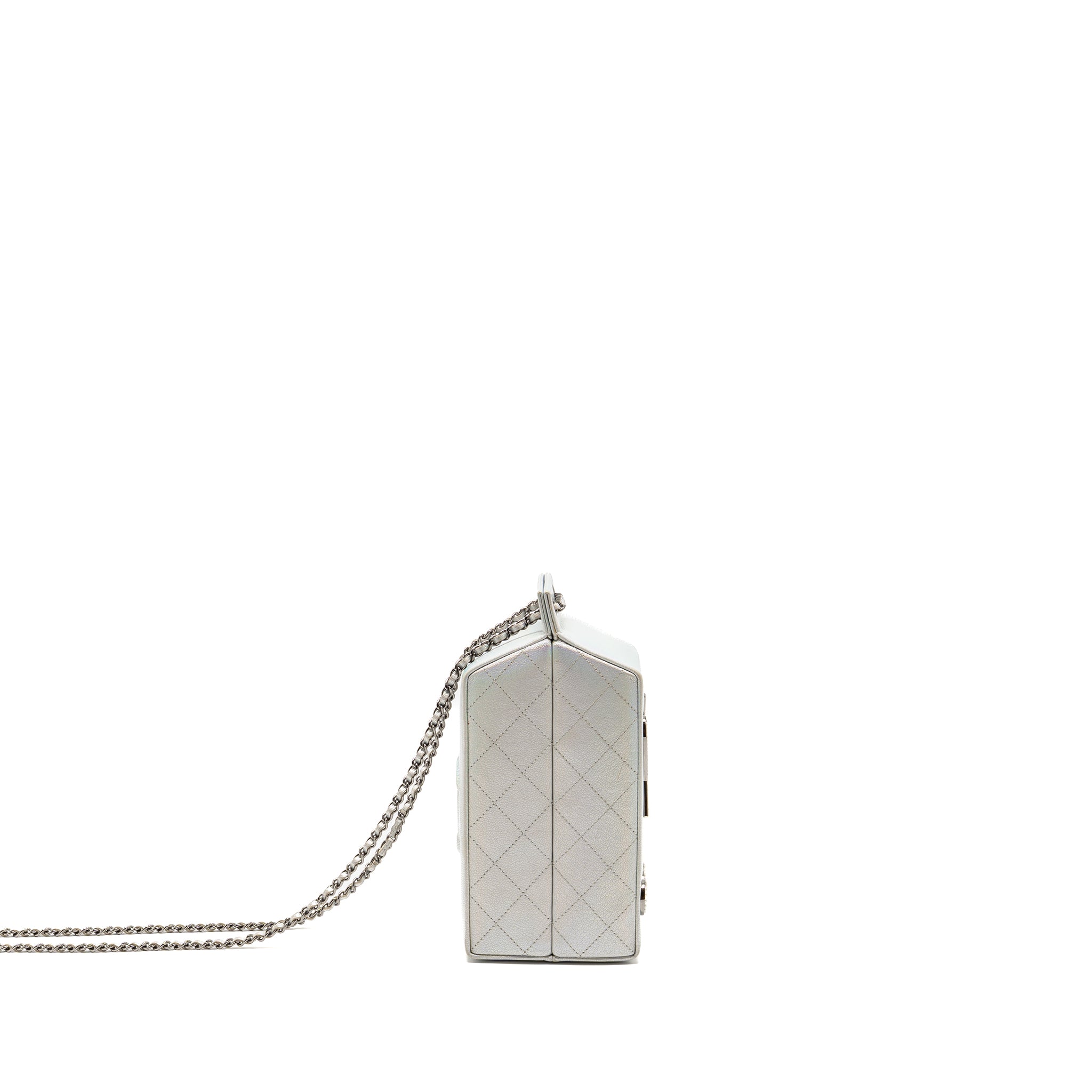 chanel-14k-limited-edition-runway-lait-de-coco-milk-carton-evening-chain-bag-goatskin-iridescent-silver-shiny-ruthenium-hardware