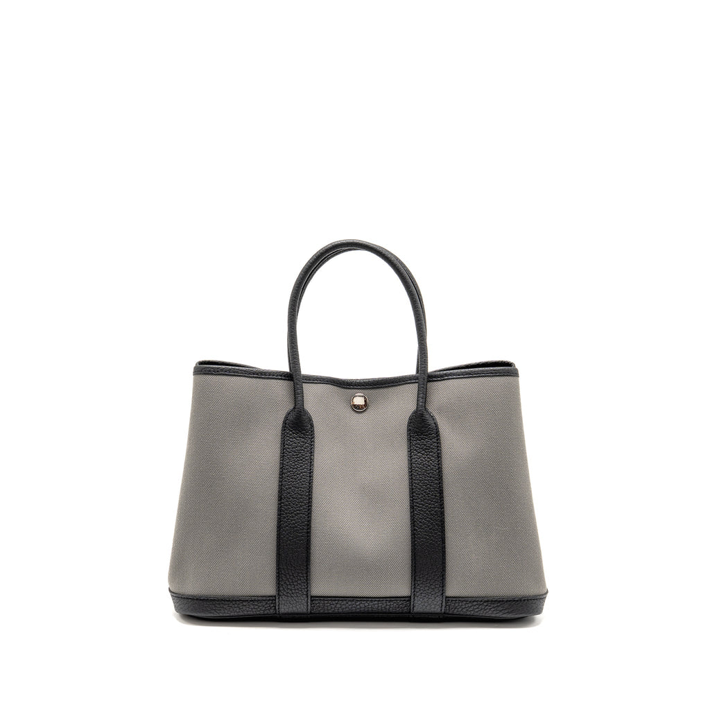 hermes-garden-party-30-canvas-negonda-leather-grey-black-shw-stamp-b