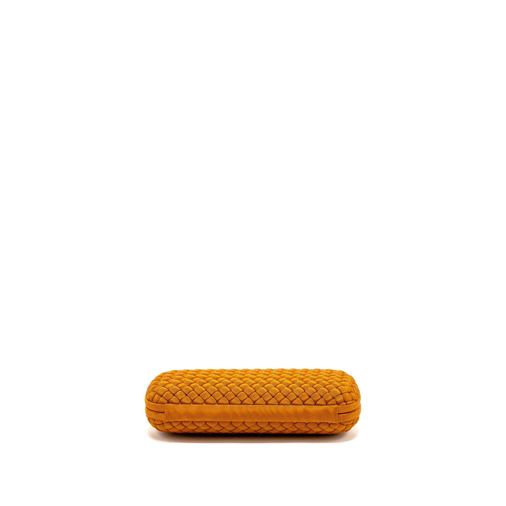 bottega-veneta-intreccio-impero-ayers-stretch-knot-clutch-satin-orange-ruthenium-hardware