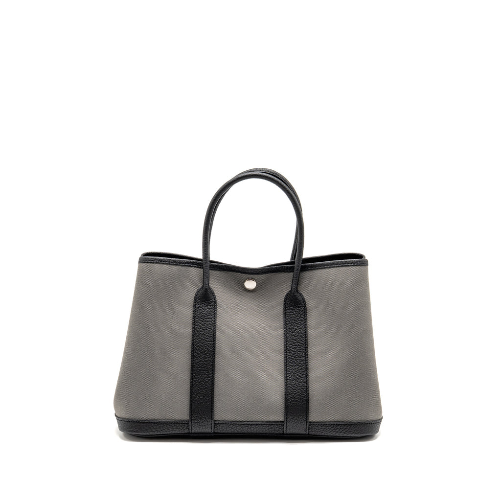 hermes-garden-party-30-canvas-negonda-leather-grey-black-shw-stamp-b