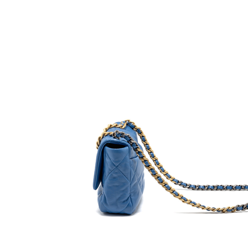 chanel-small-19-bag-lambskin-blue-multicolour-hardware