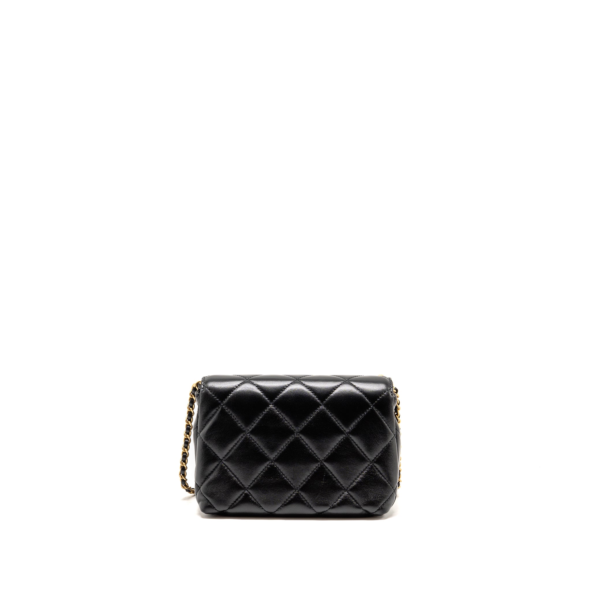 chanel-pearl-logo-chain-quilted-flap-bag-lambskin-black-ghw-microchip