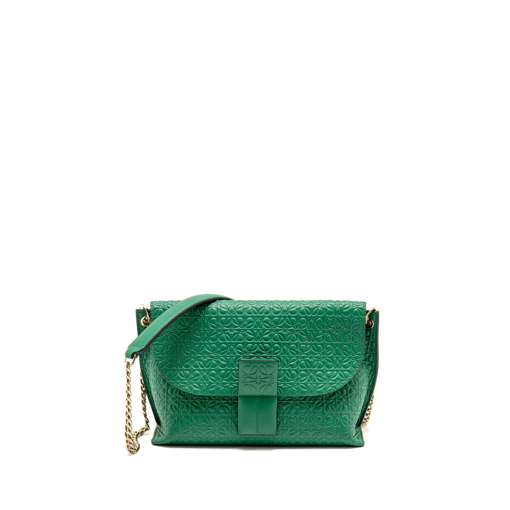 loewe-avenue-anagram-crossbody-bag-embossed-calfskin-green-ghw