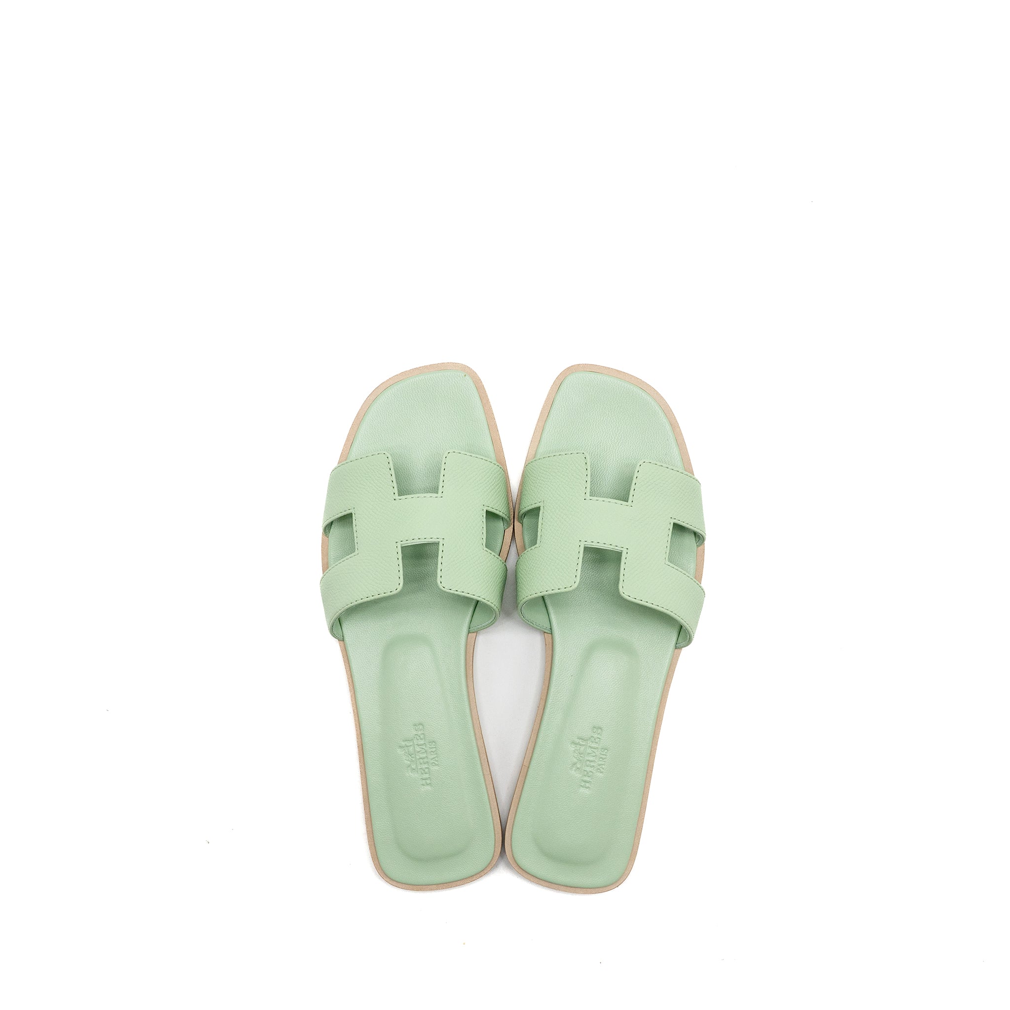 hermes-size-37-oran-sandals-calfskin-vert-jade