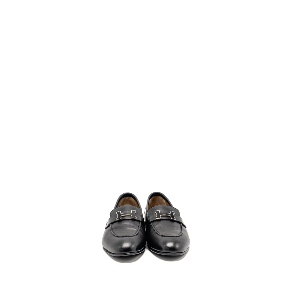 hermes-size-38-paris-loafer-leather-black-with-enamel-hardware