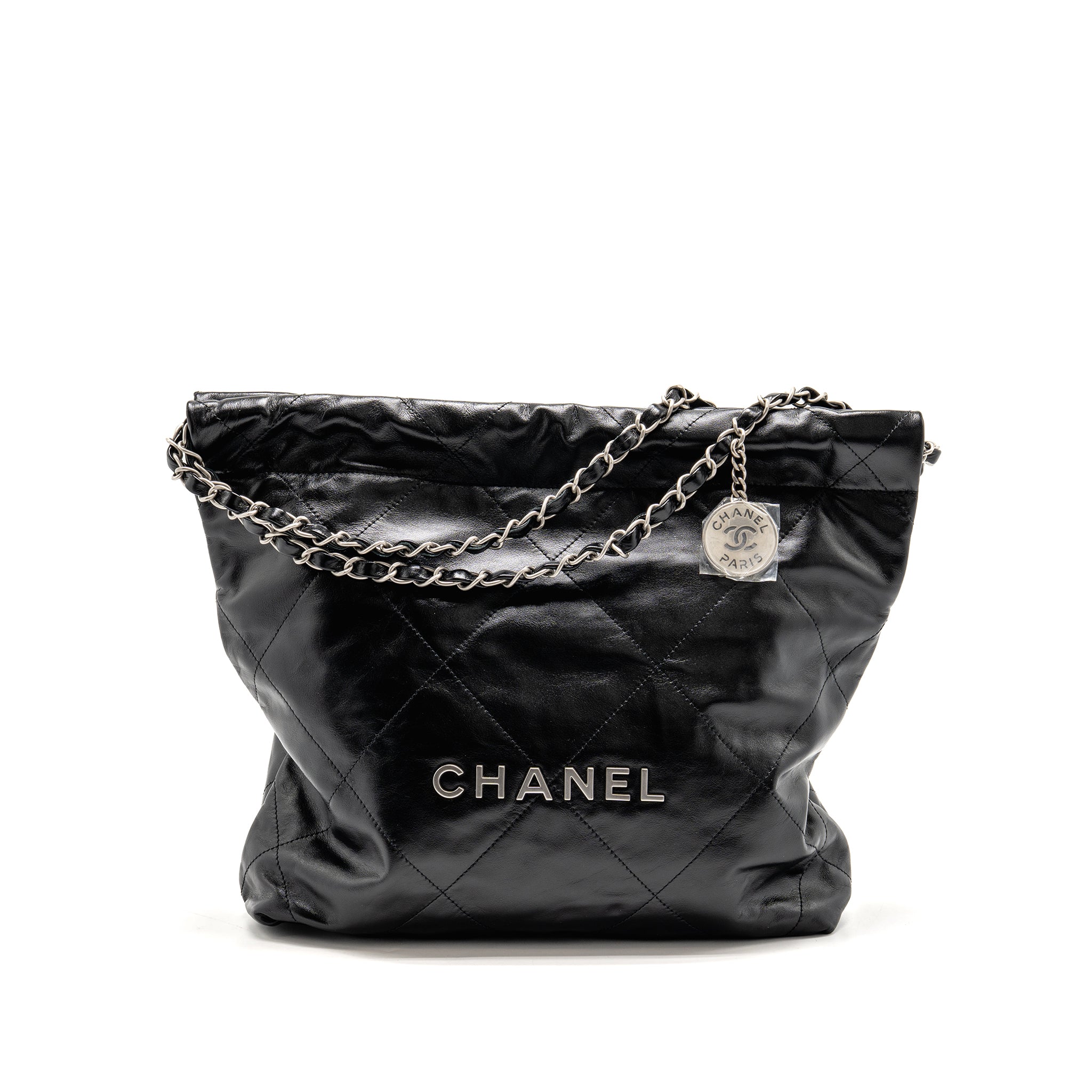 chanel-small-22-bag-shiny-calfskin-black-shw-microchip-copy
