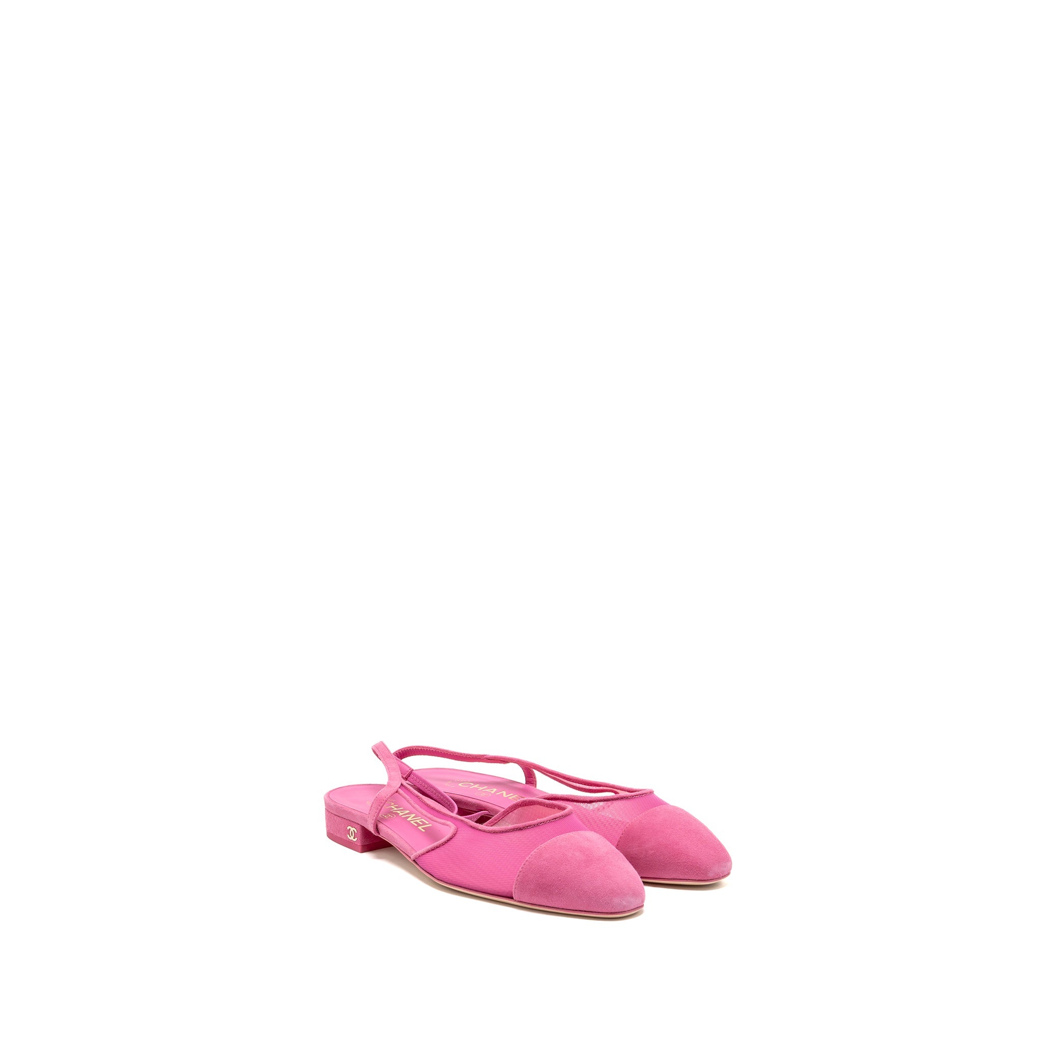 chanel-size-37-5-slingback-flats-suede-mesh-pink