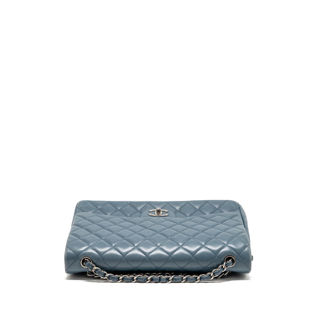 chanel-classic-maxi-double-flap-bag-lambskin-blue-shw