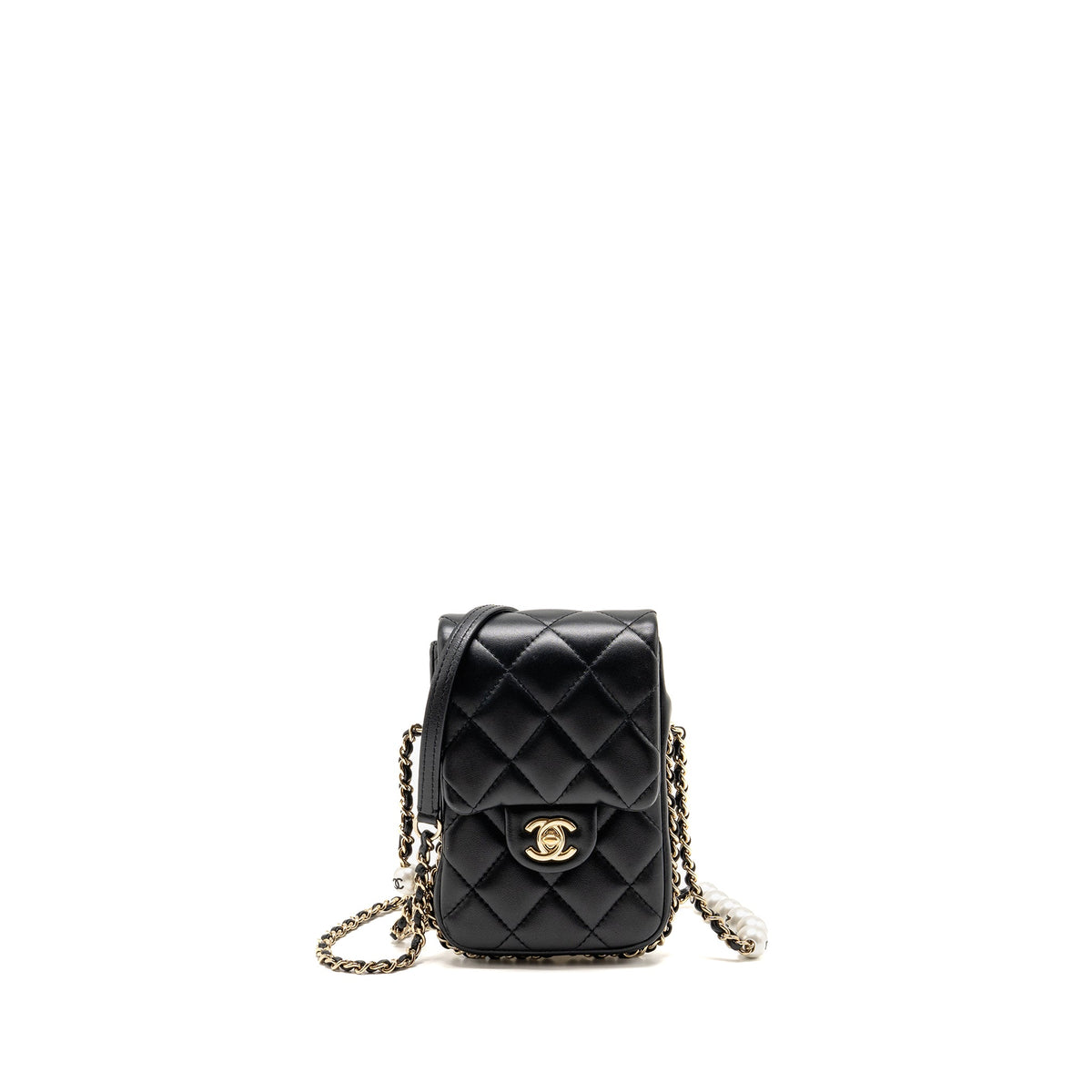 chanel-letter-pearl-chain-mini-flap-clutch-lambskin-black-lghw