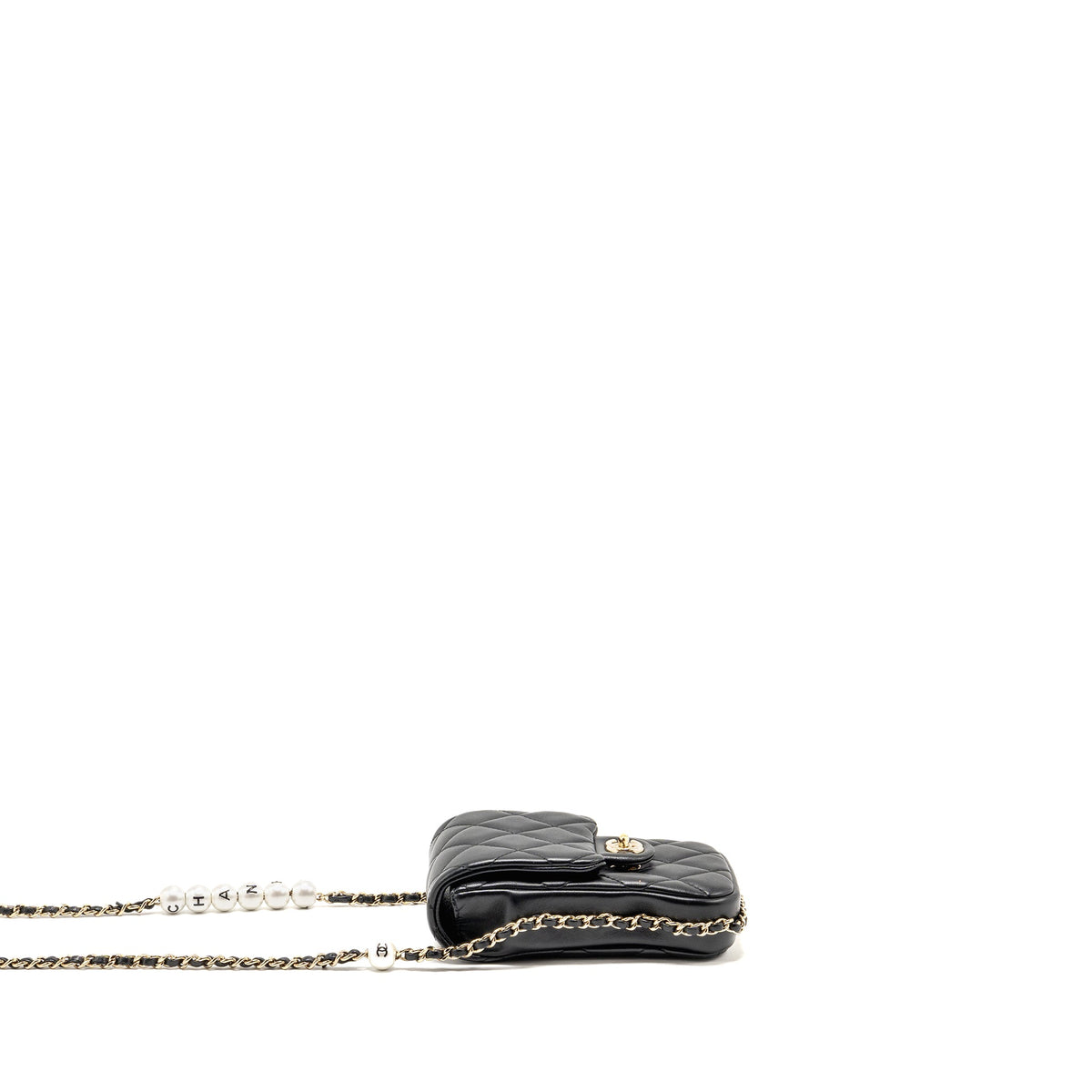 chanel-letter-pearl-chain-mini-flap-clutch-lambskin-black-lghw