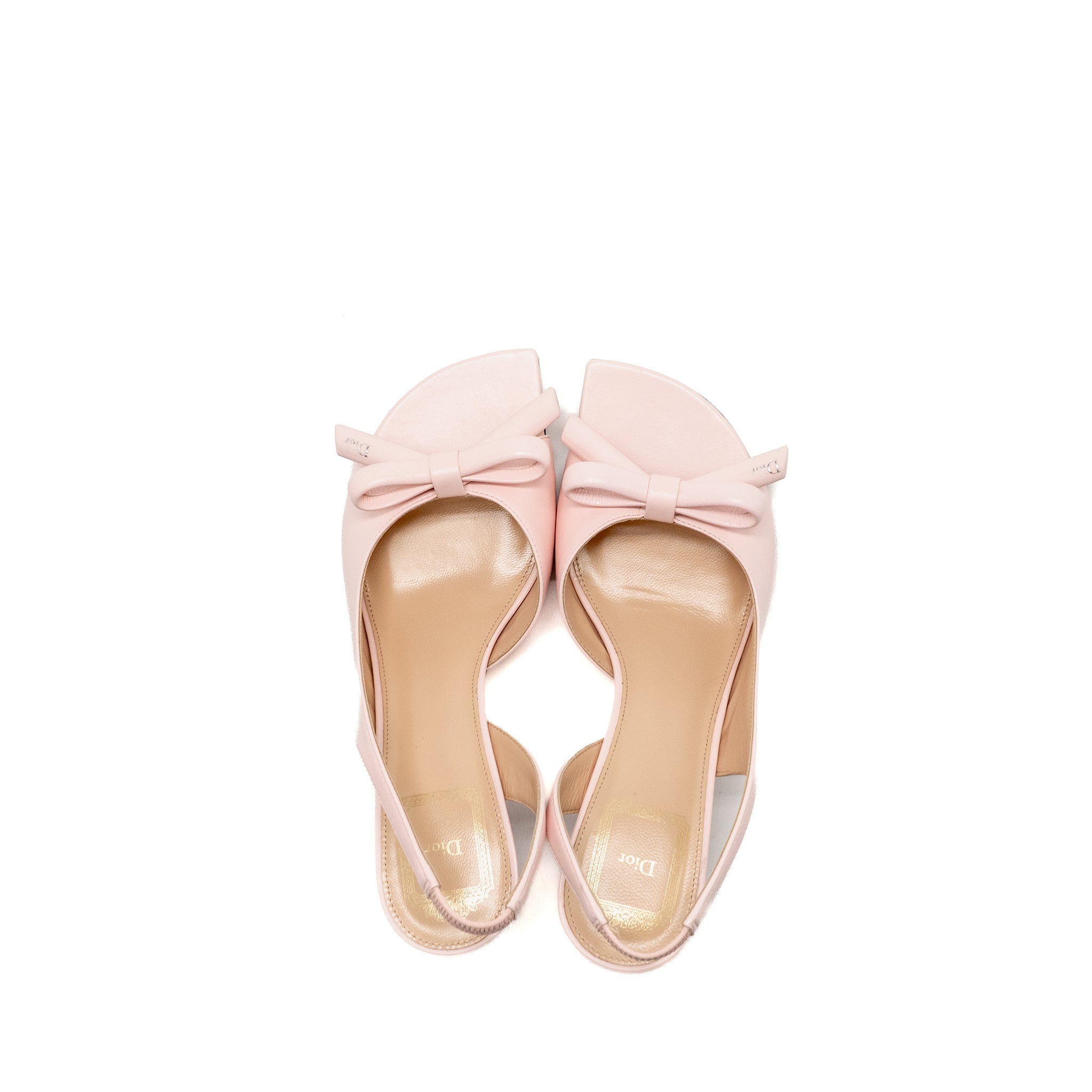 dior-size-37-dior-bow-heeled-slingback-sandal-lambskin-soupir-pink-copy
