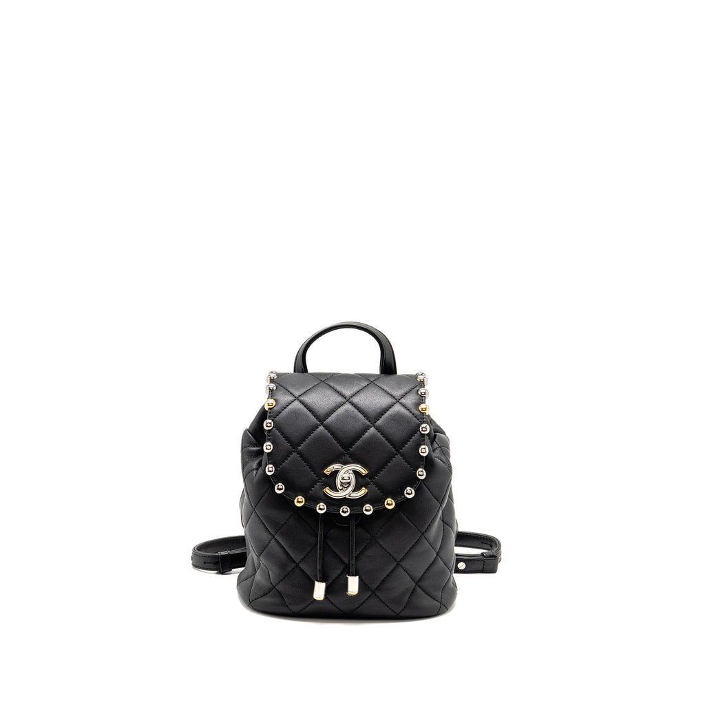 chanel-quilted-metallic-bubble-backpack-leather-black-multicolour-hardware
