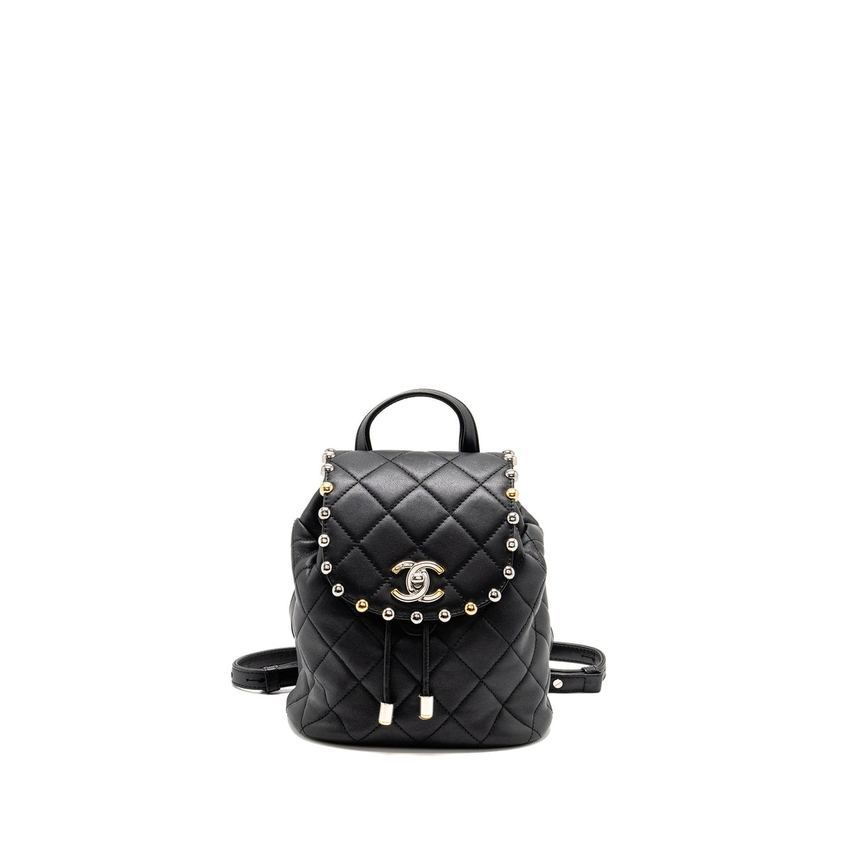 chanel-quilted-metallic-bubble-backpack-leather-black-multicolour-hardware