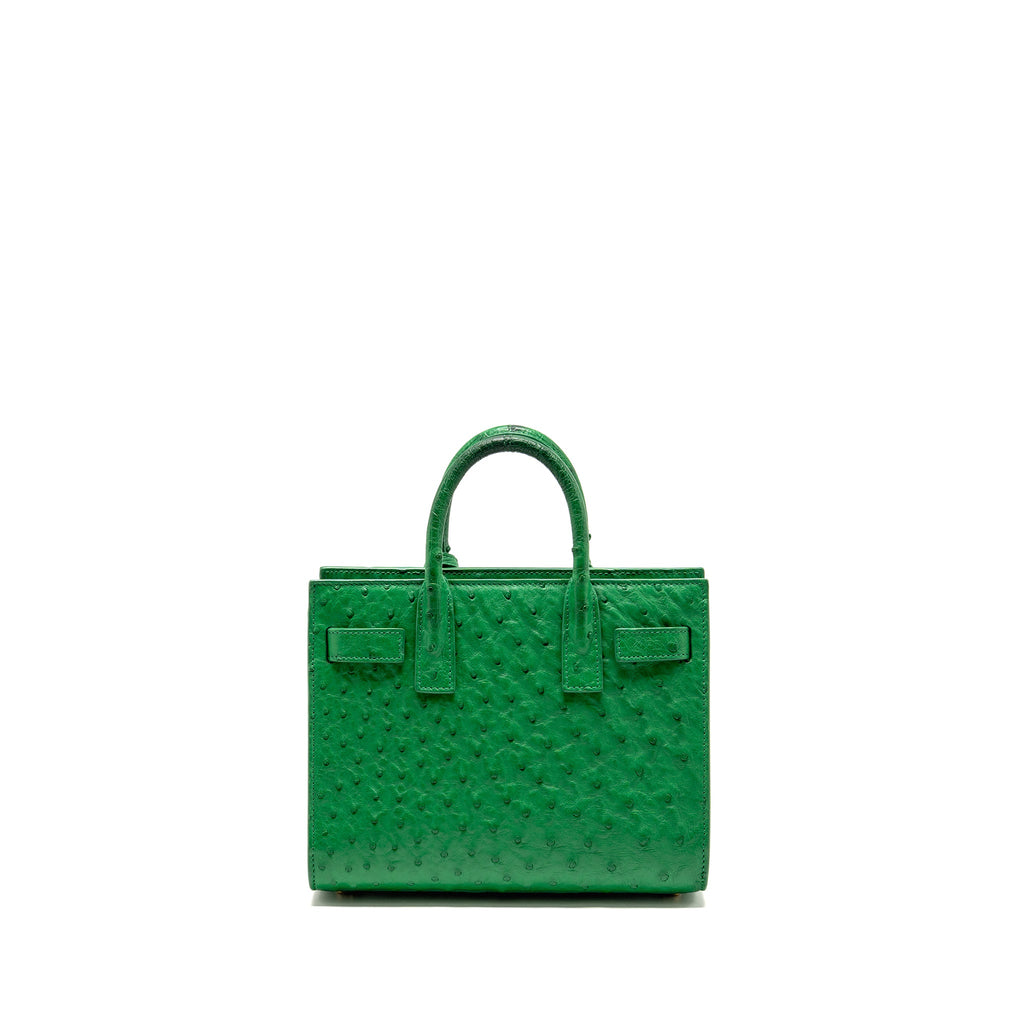 saint-laurent-ysl-nano-sac-de-jour-tote-ostrich-green-ghw