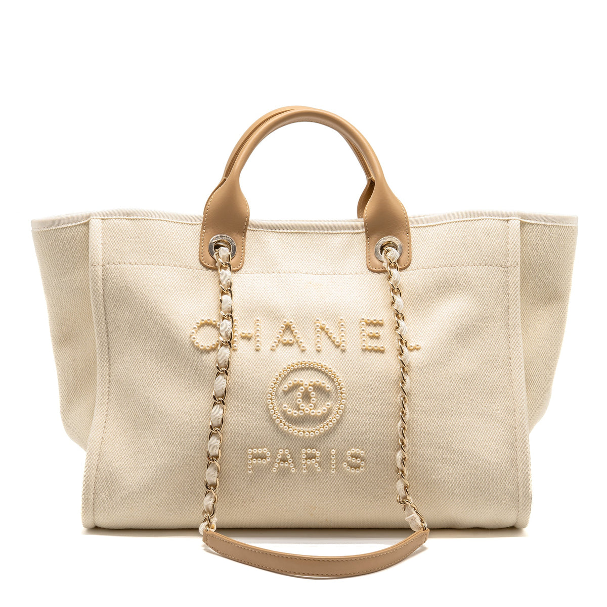chanel-deauville-tote-bag-with-pearl-logo-fabric-leather-creamy-white-beige-lghw